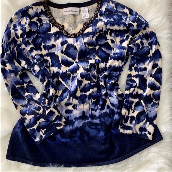 Alfred Dunner | Blue Ombré Mid-Weight Sweater - Picture 3 of 8